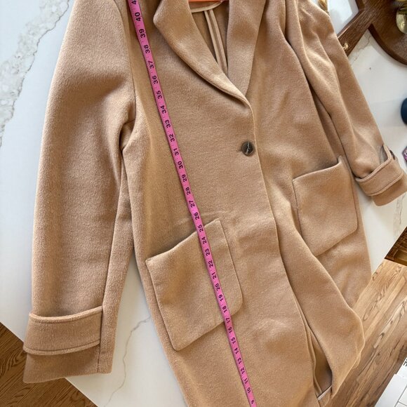 House of Harlow 1960 x Revolve Womens Classic Long Coat LARGE in Camel - Picture 8 of 10